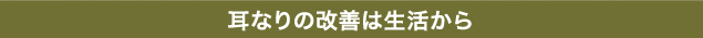 耳なりの改善は生活から